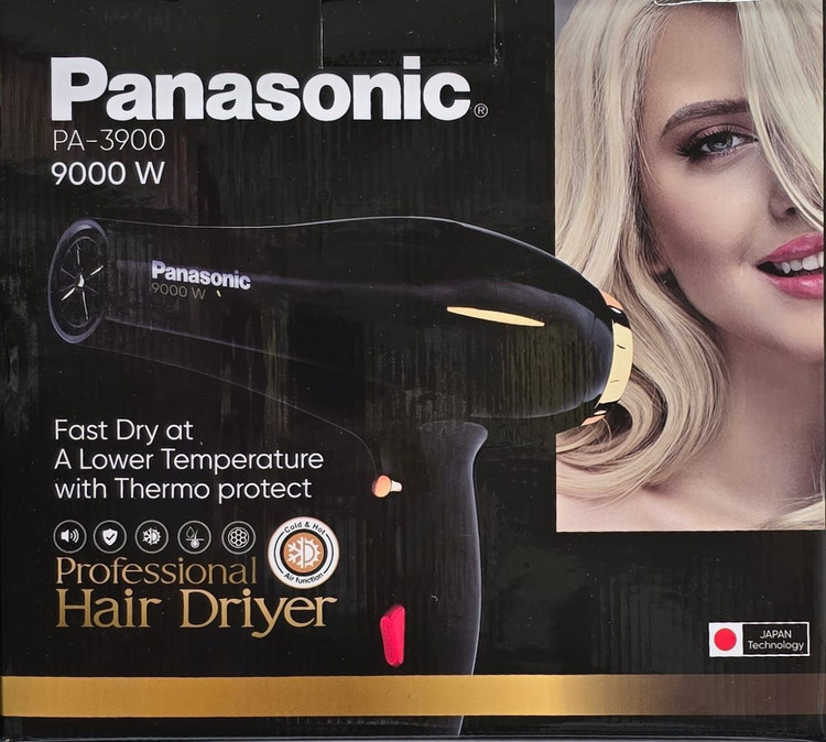 سشوار حرفهای پاناسونیک مدل PA-3900 طرح ۹۰۰۰ وات | موتور سنگین، باد سرد و متمرکزکننده