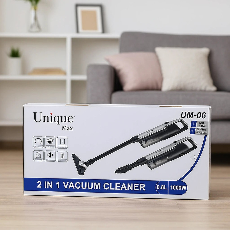 جاروبرقی عصایی یونیک مدل UM-06 دوکاره ۱۰۰۰ وات با فیلتر قابل شستوشو