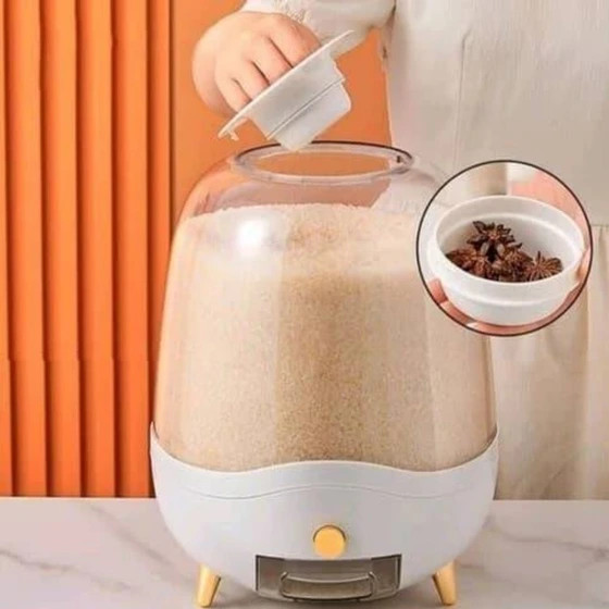 جا برنجی مکسی مدل QW-RICE-B | مخزن شفاف با خروجی دکمهای