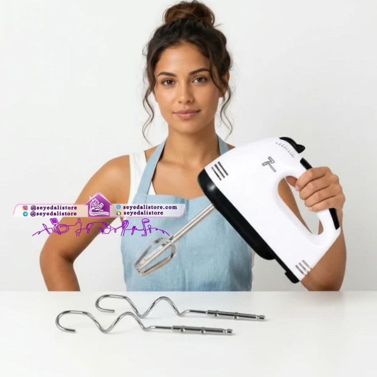 همزن برقی دستی اسکارلت ۷ سرعته با پره همزن و خمیرزن